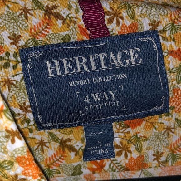 Men's Heritage Fall Leaves Short Sleeve Button Down Shirt - Picture 4 of 7